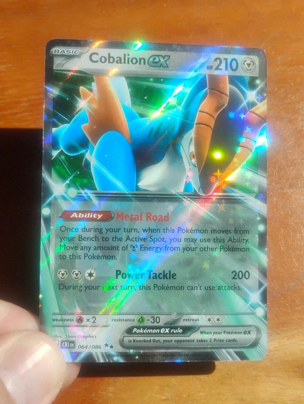 Mint 2026 Holo Cobalion EX Mega Evolutions Chaos Rising Pokemon Card